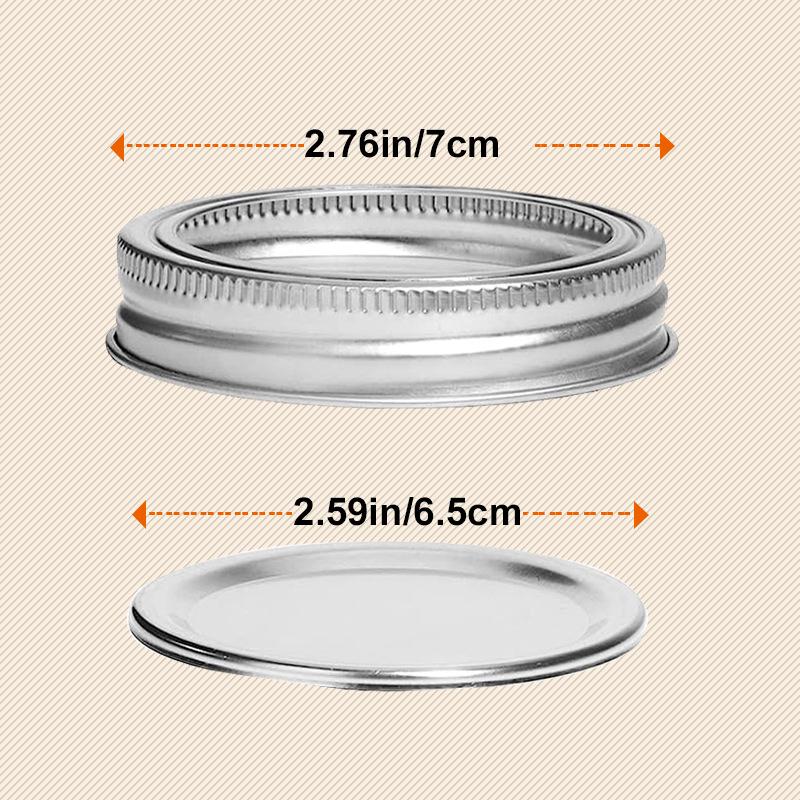 Weithals Mason Jar Weißblechdeckel - Runde Metalldichtungsdeckel mit Eisenringen