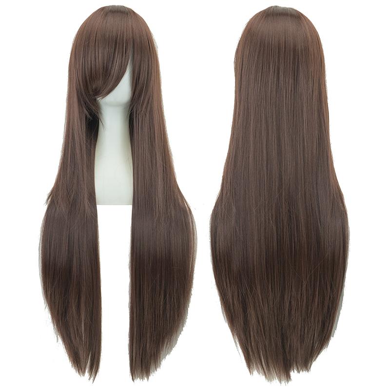 Universal Synthetic Colorful Long Straight Cosplay Wigs Natural 80Cm Hair Extensions Lolita Masquerade Party Hairstyle