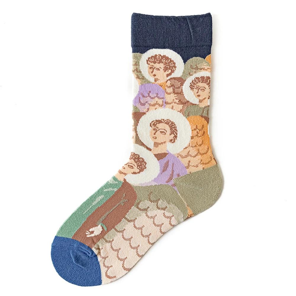 Colorful Cartoon Creative Fashion Vine Graffiti Novelty Men Women Socks Winter Warm Comfortable Cotton Sokken Dropship
