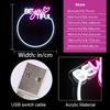 Wunderschönes Spiegel Neon Schild, Neon Schild für Wanddekoration, Rosa und Weißes Neon Licht Schild für Zuhause, USB-Anschluss LED Neon Schilder für Mädchenzimmer Dekoration