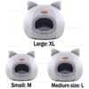 Semi-Enclosed Winter Warm Cat Bed, Windproof Cold Resistant Large Pet Nest, Comfortable Indoor Kitten Sleeping House