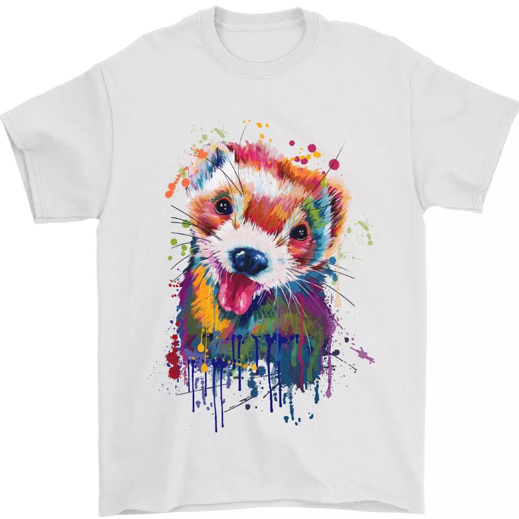Ferret Watercolour Mens T-Shirt 100% Cotton