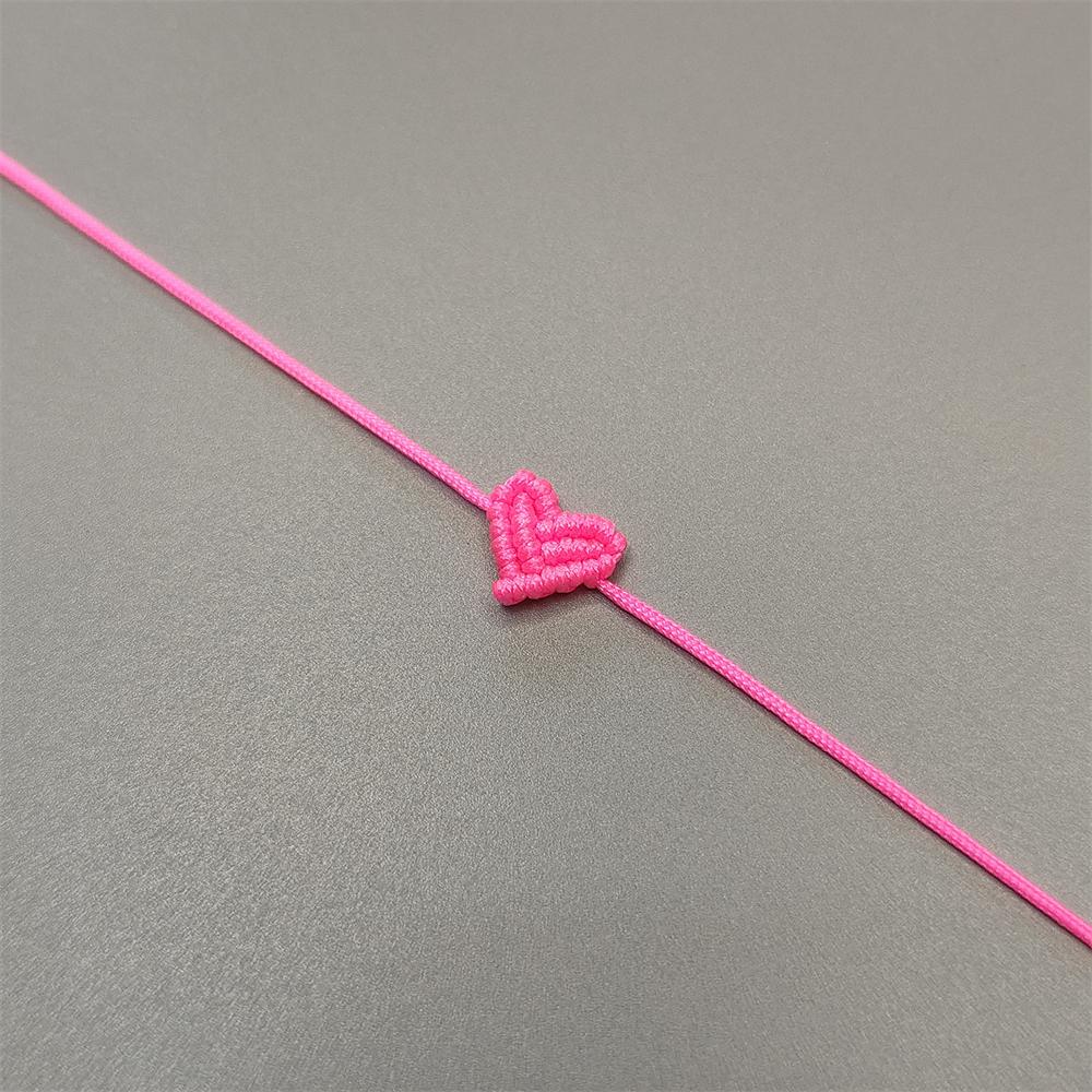 Hand Knitting Peach Heart-Shaped Lucky Red Rope Bracelet  Adjustable Women Bestie Charm Simple Men Couple Lovers  Gift