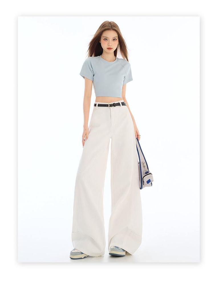 New Women's High Waist Retro Wide-Leg Jeans - Autumn/Winter Collection