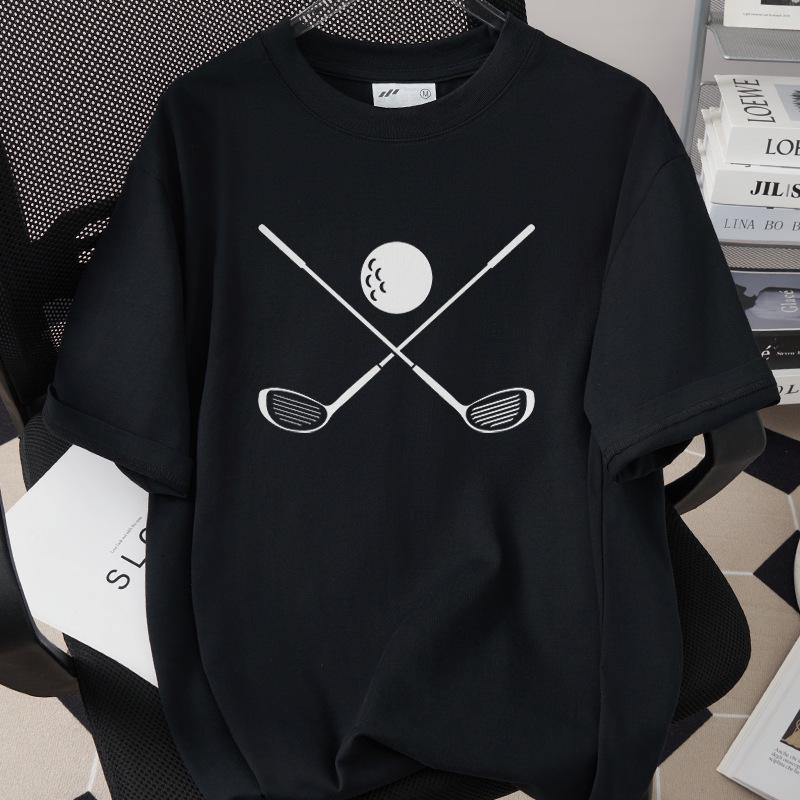 Unisex Golf Print Pure Cotton Short-Sleeve T-Shirt