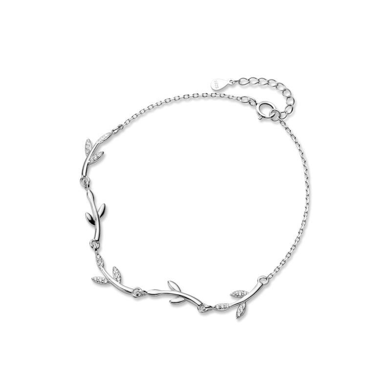 VENTFILLE 925 Sterling Silver Leaf Bracelet For Women INS Sweet Temperament Girlfriend Gift Party Jewelry Accessories 2021 New