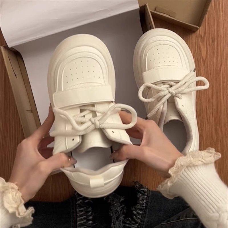 Little White Shoes Women's Versatile Spring New Versatile Sports Shoes Casual Thick-soled Heightening Board Shoes