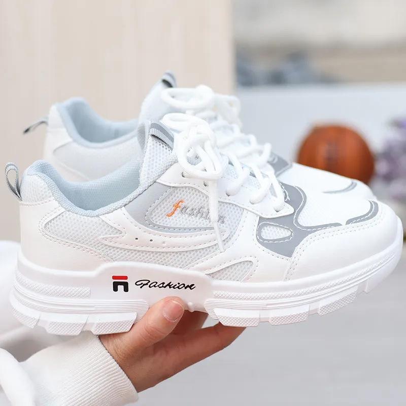 Autumn mesh breathable heightened platform sneakers soft sole non-slip dad shoes tide