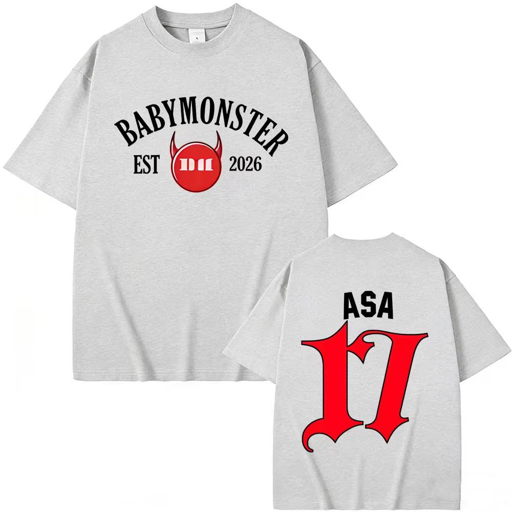 Babymonster Ahyeon Asa Rami Rora Ruka Pharita Chiquita Tour 2026 Tshirt Unisex Women Fashion pure Cotton Short Sleeve T Shirt