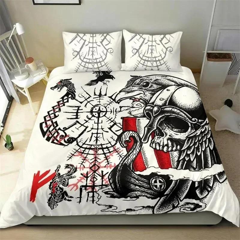 

Duvet Cover Set Scandinavian Culture Bedding Set Ancient Mythology Religion Quilt Cover King Full For Kids Adults EU Twin(135x200cm)