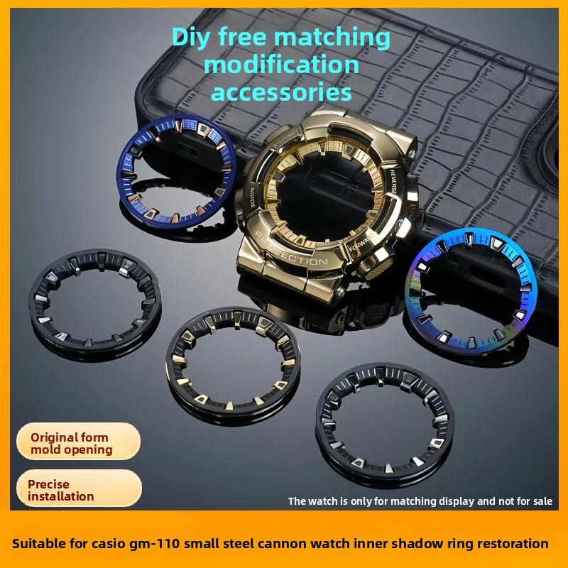 For Casio G-SHOCK GM-110B GM-110 GM-110B GM-110MF Modified Watch Scale Ring Inner shadow Ring accessories Black/Gold/Rose gold
