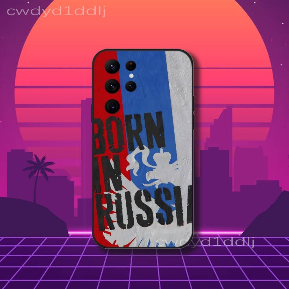 Russia Russian Flag Phone Case For Samsung S10,S21,FE,S21 ,S26,S25,S24,S23,Ultra,S9,S22,Plus Black Shockproof Silicone Sof