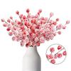 10Pcs DIY Artificial Holly Berries Snow Frosted Fake Plant Ornament Red Berry Branche  Gift Wrapping