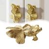 Goldfish Cabinet Handles Brass Drawer Knobs Unique Animal Cupboard Door Handles Furniture Hardware Home Decoration Pulls