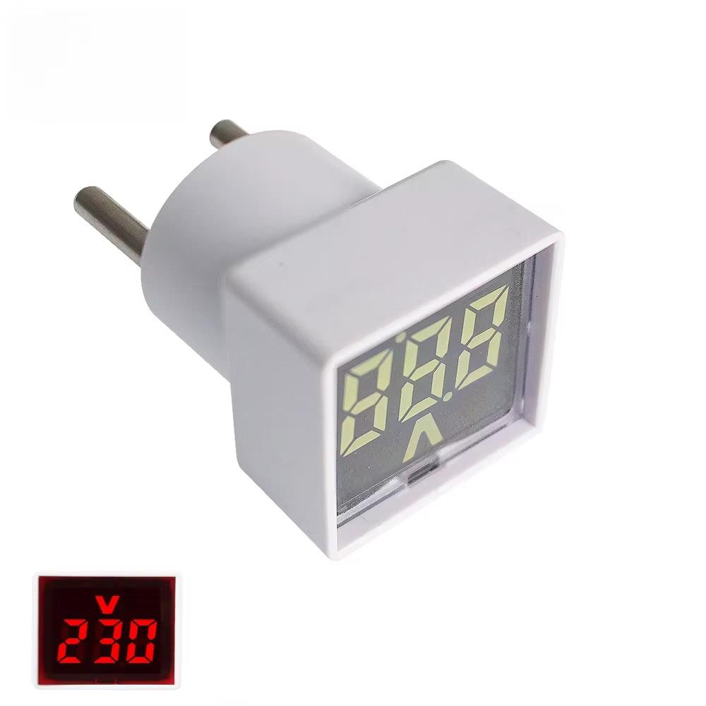 Digital Voltmeter 220V Mini Voltage Meter LED Digital Display Voltmeter Indicator Light EU Plug Volt Tester Detector Pilot Lamp