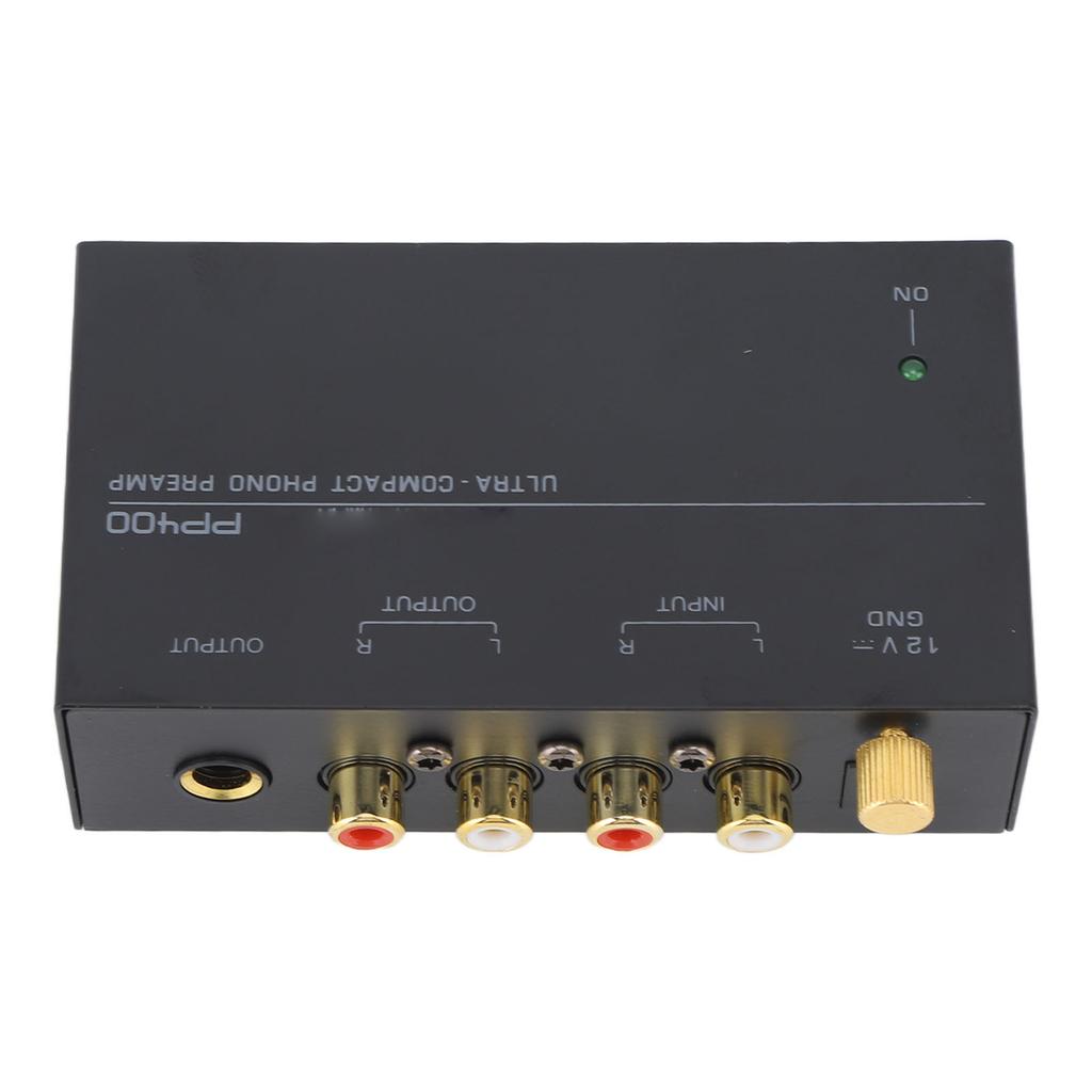 PP400 Phono Preamp Ultra Compact Phono Turntable Preamp Preamplifier for Record Player 100‑240V US Plug