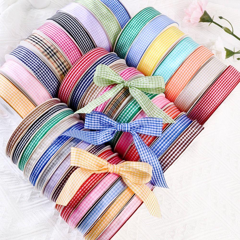 1/2cm Plaid Ribbon DIY Crafts Gift Wrapping Ribbon Variety Pack Gingham Ribbon  Hair Bows