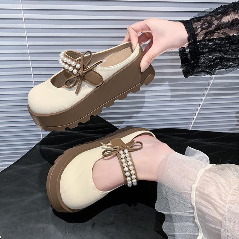 Cute Thick Bottom Tall Mary Jane Slippers 2026 New Ladies' Anti Slip Baotou Slippers for Women