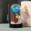 Eternal Rose in Glass Dome Desk Accessorie Artificial Flower Glow LED Roses Flores Eternas Birthday Christmas Gifts Room Decor