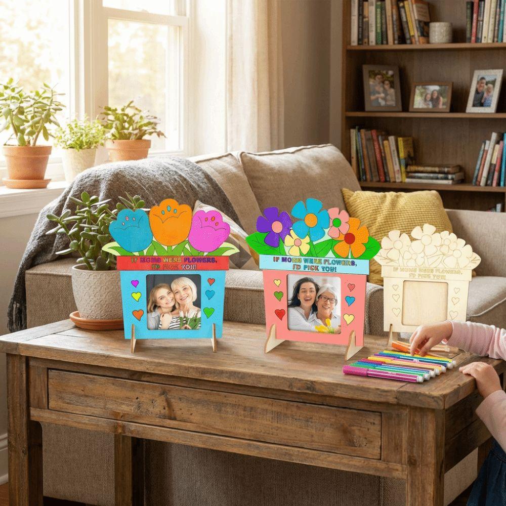 Flower DIY Photo Frame Unfinished Poster Frame Photo Display Rack  Classroom Activities