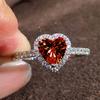 Huitan Luxury Heart Zirconia Finger Ring Female Wedding Band Multiple Colors Crystal Stone Accessories Lady Engagement