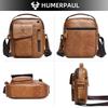 Humerpaul Men Leather Messenger Bag Multifunctional Shoulder Bag Handbag Briefcase Travel Backpack