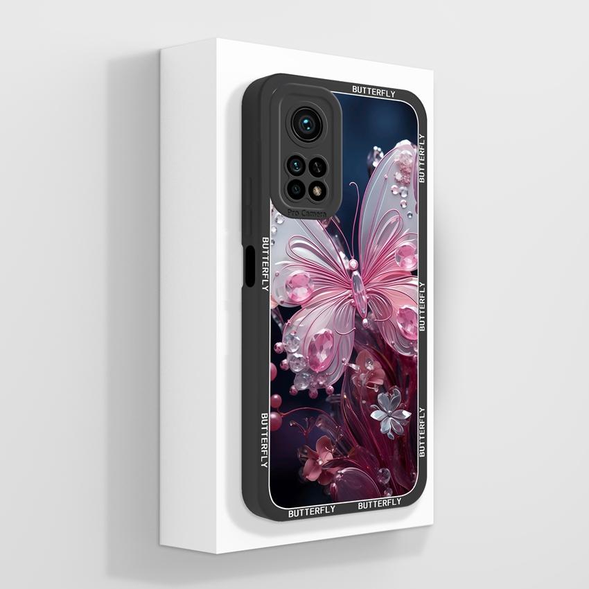 Handyhülle für Xiaomi Mi 10T 11T Pro Lite Mi 10 11 11X 11i Aromatische Blumenmuster Flüssigsilikon Weiche Stoßstange Stoßfeste Hülle für Xiaomi Stoßstangen-Taschen