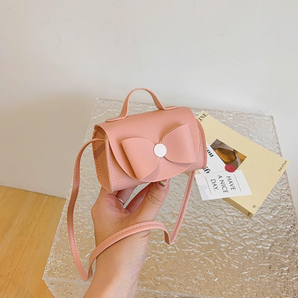 PU Material Bowknot Crossbody Bag Cute Square Bag Fashion Single Shoulder Bag  Casual Wear розовый