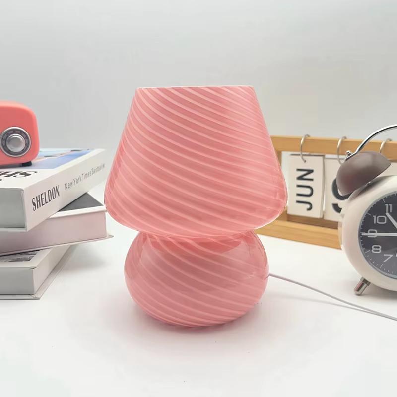 

Гриб Светодиодная Стеклянная Настольная Лампа USB Диммирование Для Дома Кабинета Атмосферный Свет Спальня Прикроватная Декорация Ночник Настольная Лампа