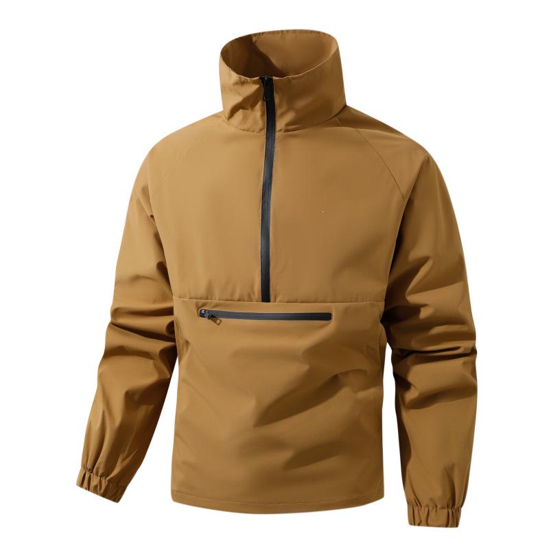 European Men's Stand-up Collar Multi-pocket Outdoor Pullover Jacket