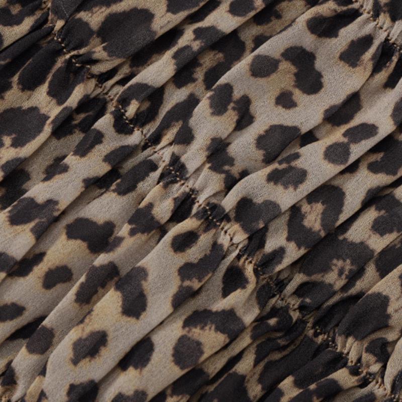 Leopard Print Ruffles Women Sexy 2 Piece Set Women Sexy Camis Bra Crop Tops + Low Waist Shorts Summer Holiday Beach Outfits Suit