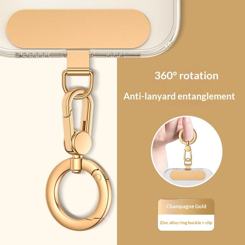 Metal Phone Lanyard Gasket Patch Durable Rotatable Metal Buckle Hanging Steel Clip 1Pcs Anti-drop Accessory for Daily Commute