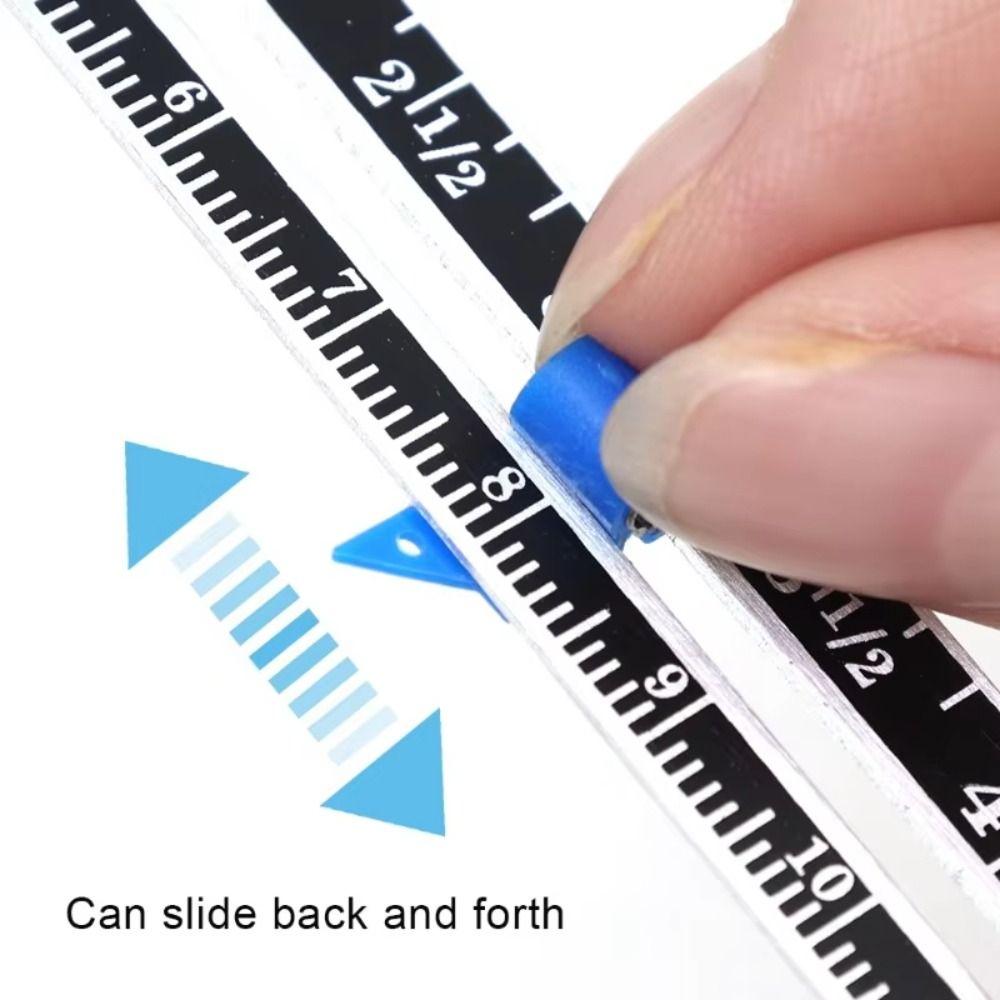 Fixed-Edge Sliding Gauge Metal Fabric Quilting Ruler Sewing Measuring Tool  Sewing Accessories