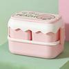 Double Layered Cartoon Lunch Box Drop-proof Compartment Lunch Box Plastic Lunch Box  Canteen