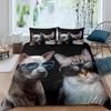 Katzen- und Hunde-Bettbezug-Set Mops Bettwäsche-Set Kawaii Welpe Tier Bettdeckenbezug Valentinstag Liebesherz Hochzeit Steppdeckenbezug
