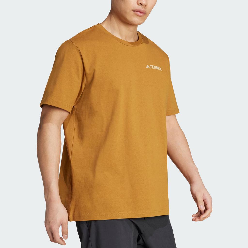 Adidas Terrex Fashion Simple Loose Pullover Round Neck Short Sleeve T-Shirt Men Tops Rock-Layer-Bronze Detective-Gold JY4835