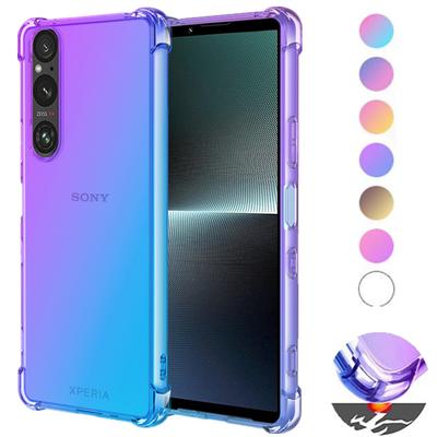 Farbverlauf Silikon TPU Hülle für Sony Xperia 1 VI 10 V 5 IV III Schutzhülle Stoßfest Transparent Fundas Coque Capa