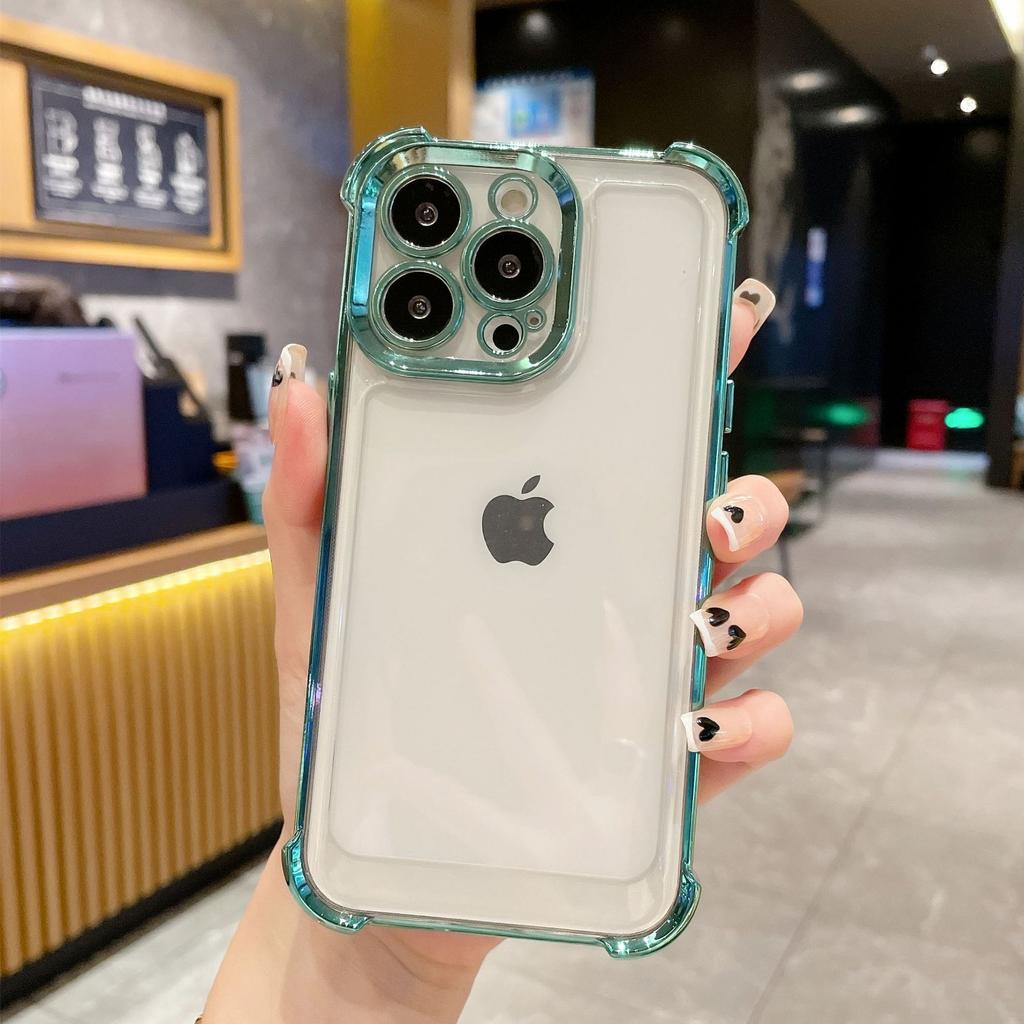 Applicable to iPhone16PROP new anti-drop four-corner electroplating space case Apple 15PROMAX Apple 13PROM