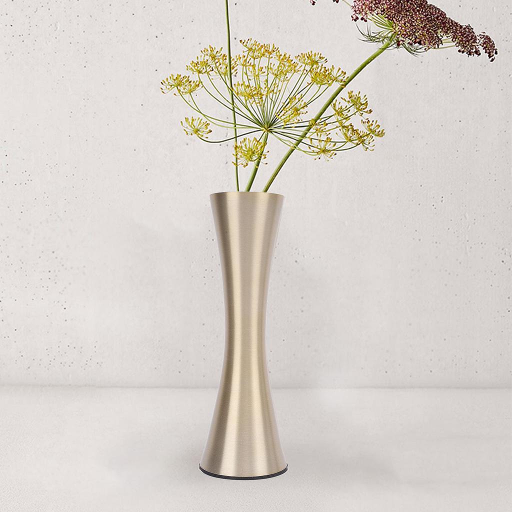 Hohe schlanke Blumenvase Elegante goldene Metallvase Hochzeits-Tischdekorationen für Zuhause Schlafzimmer Wohnzimmer Büro