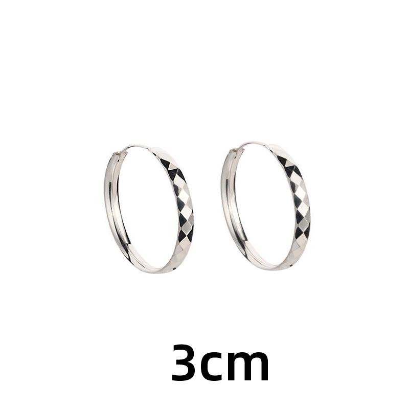 Hollow Rhombus Earrings Ultra-light Simple Exaggerated Circle Earrings Irregular Section Geometric Large Ear Buckle