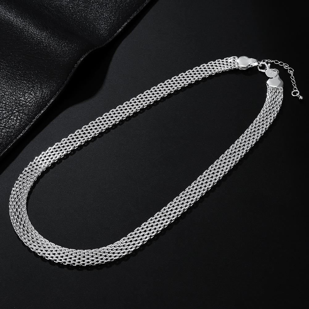 Jinrongxing 925 Silver European & American Style Creative Woven Chain Unisex Necklace