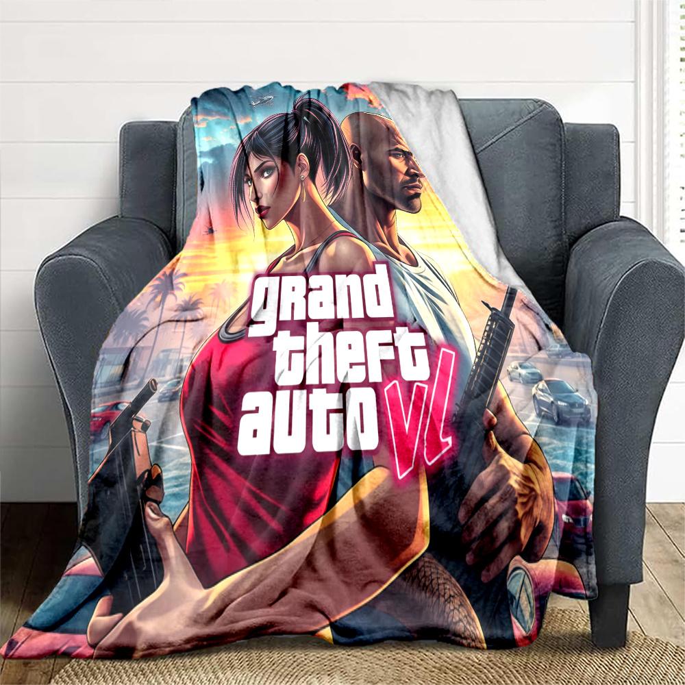 GTA Flannel Blanket, High quality Comfortable for All Seasons, Home Decor, Warmth and Comfort