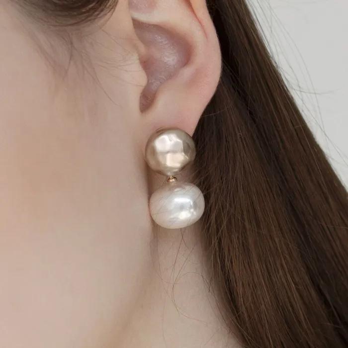 mud pearl earrings (2colors)