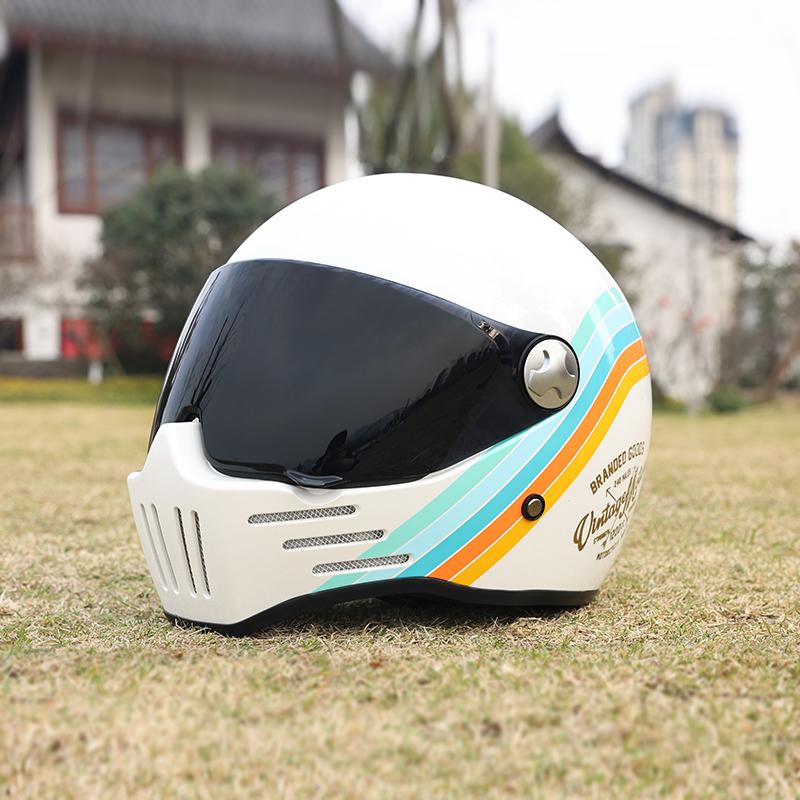 ORZ-728-Motorcycle Retro Cruise Helmet Fully Covered Personalized Pig Nose Full Helmet Casco Moto