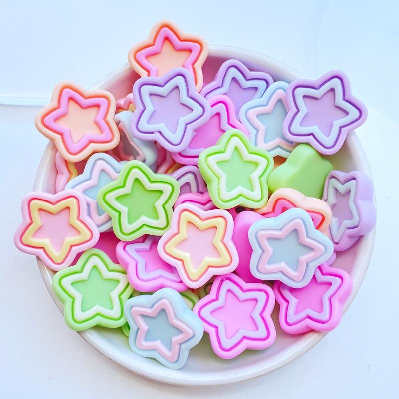 

10Pcs New Cute Mini Star Resin Figurine Crafts Flatback Cabochon Ornament Jewelry Making Hairwear Accessories