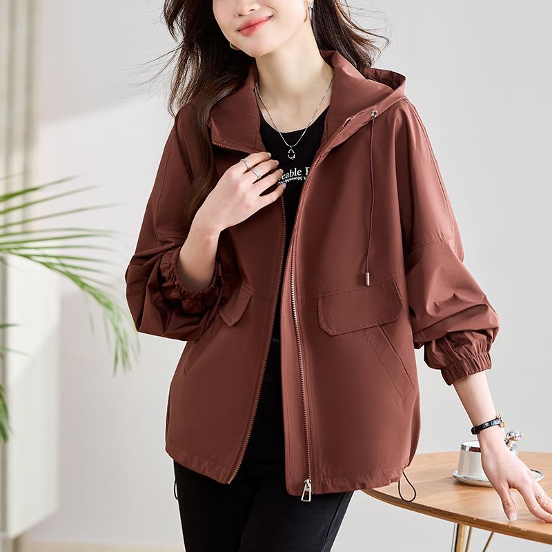 2025 Women's Petite Casual Loose Hooded Jacket - Advanced Spring/Autumn Style (L1589)