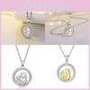 Elegant Zirconia Round Mother And Child Theme Jewelry For Mother's Day Gift In Gold And Silver