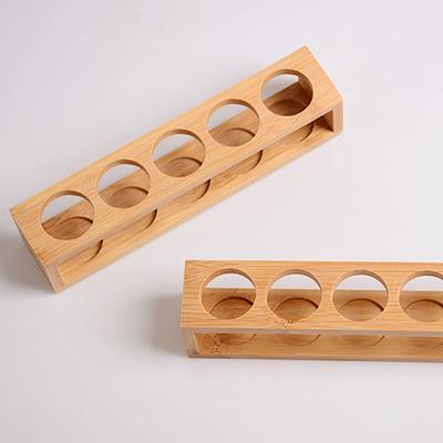 1Pc Essential Oil Bamboo Display Stand 5 Hole Essential Oil Storage Rack Smooth For Essential Oils Perfume Bottle Holder