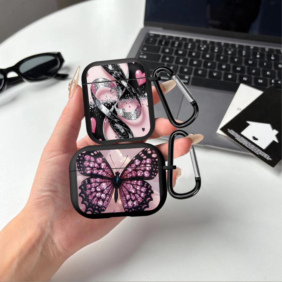 Case For Airpods Pro 4 Pro3 1 2 Pro2 3 Earphone Cases Cover Pink Butterfly