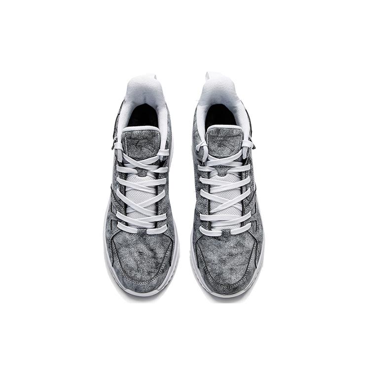Anta Textile, Synthetic Leather Cushioning Slip Resistant Abrasion Resistant Coverage Mid top Basketball Shoes Men's 112141801-4